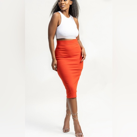 Marciano Dresses & Skirts - Marciano size 10 orange pencil skirt